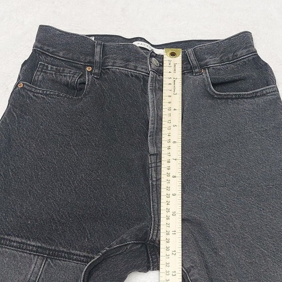 PacSun Jeans Womens Sz 27 Two Toned Black Denim High Rise Straight Button Fly - Picture 4 of 10